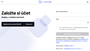 Registrace Coinmate