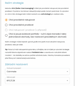 Nastavení BTFD