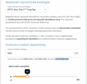 Nastavení BTFD